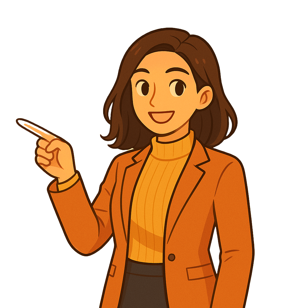 Illustration of a woman pointing